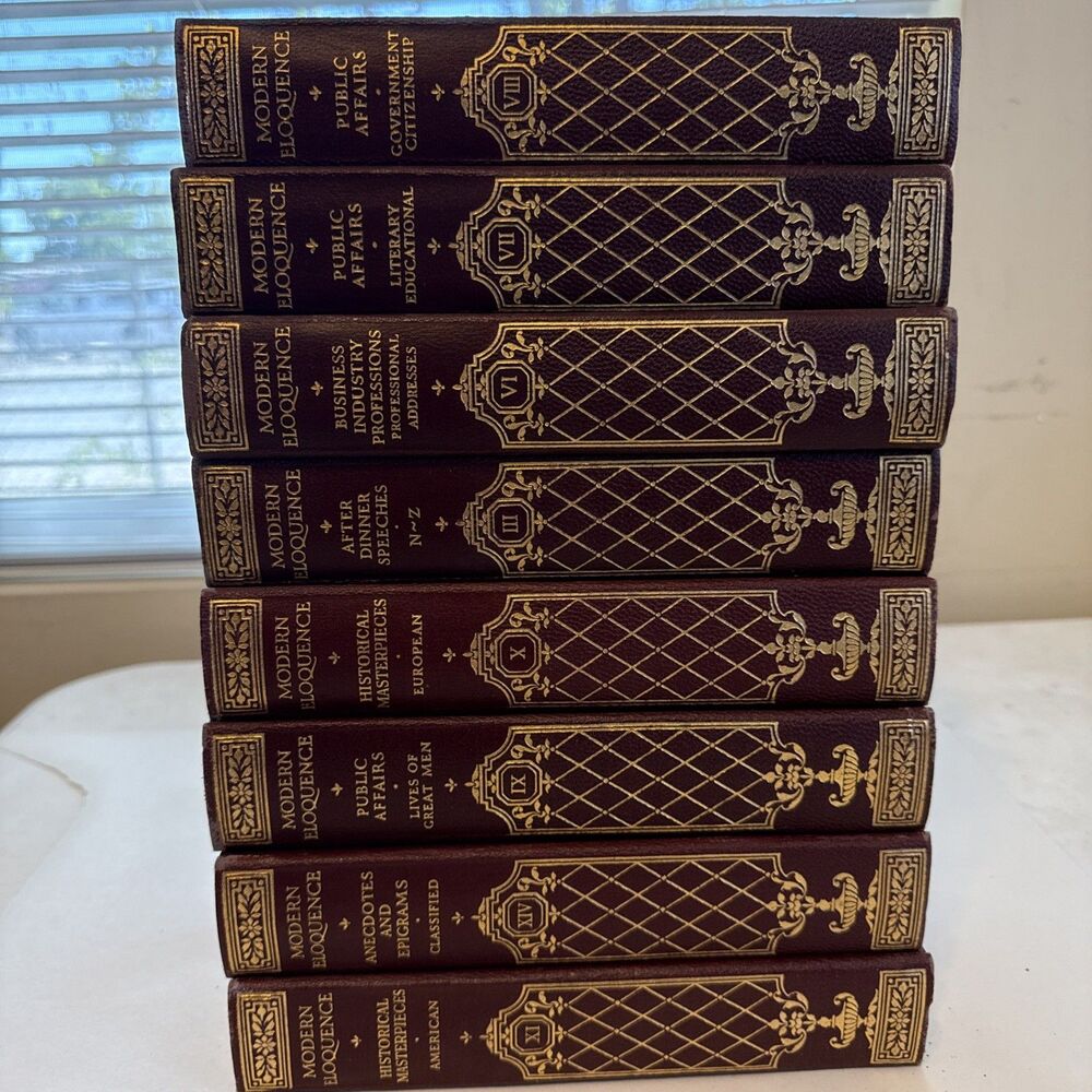 Modern Eloquence Library of Worlds Best Spoken Thought 1928 Public Affairs Set 9